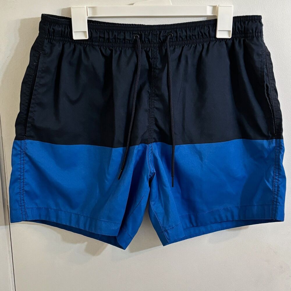 Men's H&M Color Block Swim Shorts Medium Navy/Blue